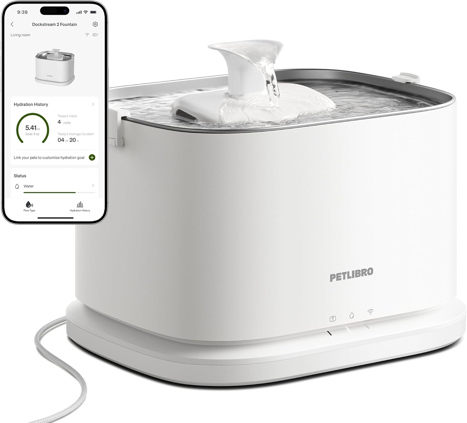 Smart Pet Water Fountain - automatic pet feeder and pet water fountain product photo
